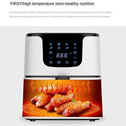 AJIEYMXD 5,5 l Multifunktions-Luftfritteuse, Hähnchen, Ölfreie Luftfritteuse, Fritteuse, Pizzakocher, Smart Touch LCD, Elektrischer Deep Airfryer, Gedenktag