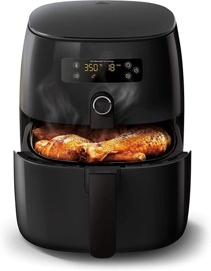 **AJIEYMXD Digitaler Airfryer Ofen | Touchscreen, Flachkorb, Twin-Turbostar-Technologie, ölfreies Kochen, Schwarz**