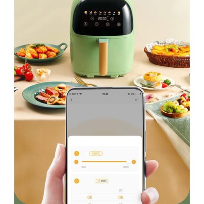 **AJIEYMXD Heißluftfritteuse 4 L | Touchscreen, 8 Programme, ölfreies Kochen, Antihaft, schnelle Airfryer-Technologie**