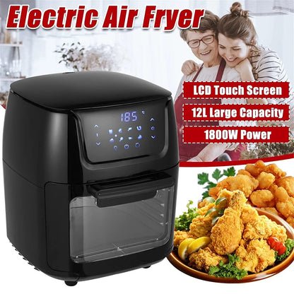 Hot Air Fryers for Home Use Hot Air Fryer Oven Electric Touch Digital Airfryer Rotisserie Dry Large Cooker 12L Hopeful Charity