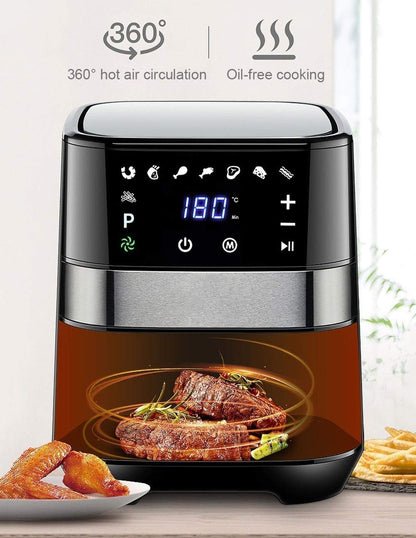 **AJIEYMXD Digitaler Airfryer 7-in-1 | Ölfreies Kochen, schnelles Luftzirkulationssystem, gesunde Mahlzeiten**